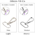 thumbnail image 3 of 15 Pack 1 Inch Silver Swivel Snap Hooks with D Rings, Stainless Steel Push Gate Clasps for Purse Bag Lanyard Making, 3 of 4