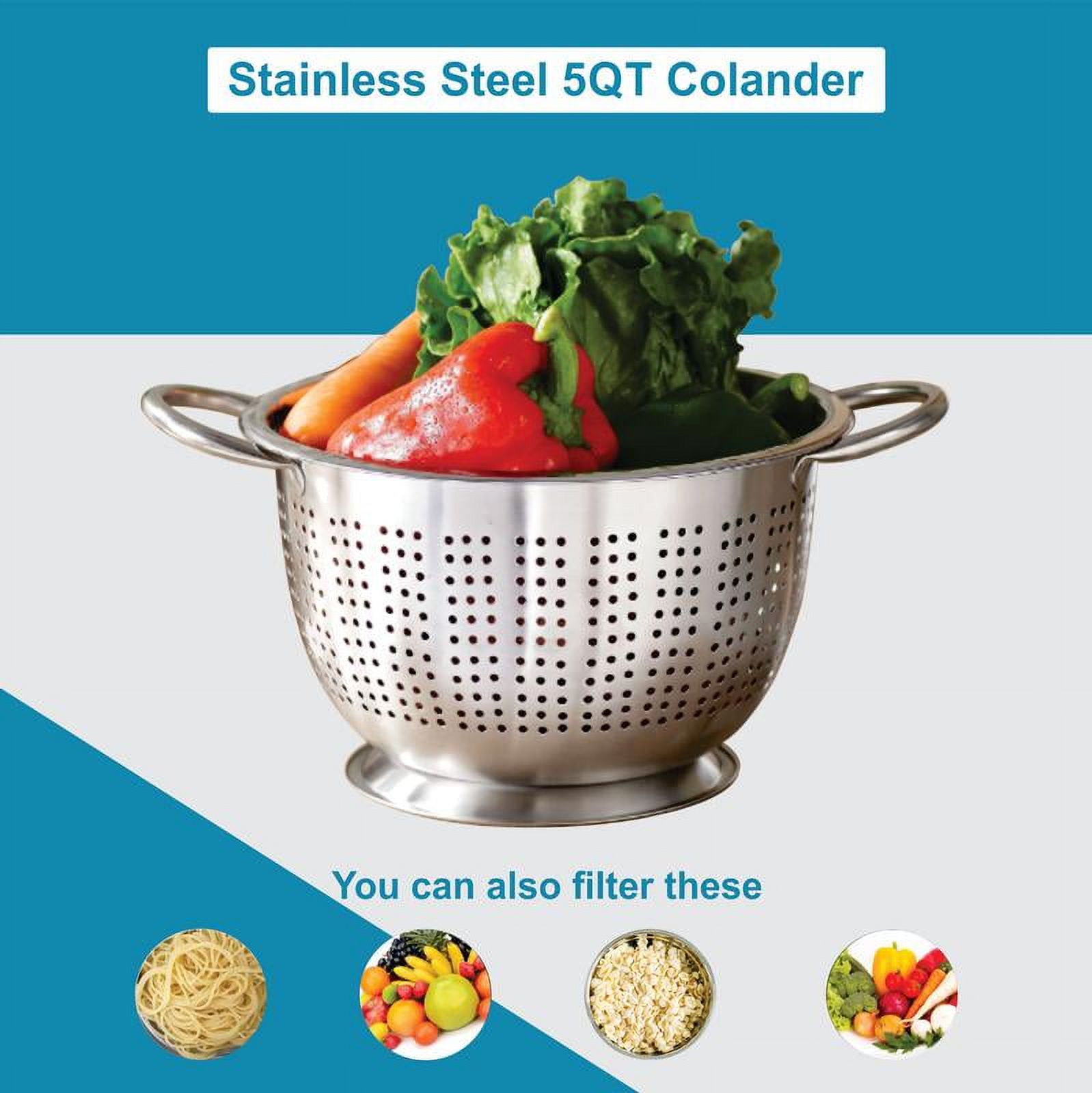 Mainstays Stainless Steel Colander, 5 Quart photo 7
