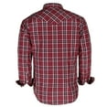 thumbnail image 2 of Coevals Club Men's Western Cowboy Long Sleeve Pearl Snap Plaid Work Shirts Red Plaid 08 Medium, 2 of 4