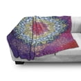 thumbnail image 3 of Mandala Soft Flannel Fleece Throw Blanket, Arrangement with Geometric Zigzag Shape and Blossoming Flowers Bohemian Oriental, Cozy Plush for Indoor and Outdoor Use, 70" x 90", Multicolor, by Ambesonne, 3 of 6