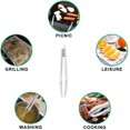 thumbnail image 3 of Pinzas de cocina para parrilla y barbacoa, paquete de 2 pinzas grandes para parrilla y barbacoa de acero inoxidable con bloqueo grueso (plata, 12 pulgadas) Ofspeizc QH-731, 3 of 7