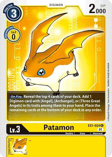 Digimon Classic Collection Uncommon Patamon EX1-024