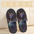 thumbnail image 2 of Fotbe Rainbow Wings Majestic Dragon Pantuflas Peludas para Mujer con Estampado, Zapatillas de Peluche, Zapatos de Invierno para Casa, Uso Interior y Exterior-Large, 2 of 8