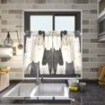 thumbnail image 4 of Yayeee Kitchen Curtains Tier Pair Light Filtering 27"x36" Rod Pocket Short Cafe Window Panel, White Cute Cats, 4 of 7