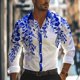 thumbnail image 3 of Camisas estampadas en 3D para hombre, ropa informal de negocios, trabajo, uso diario, ropa de calle, otoño e invierno, camisa de manga larga con solapa, tejido elástico, tallas S-5XL, 3 of 5