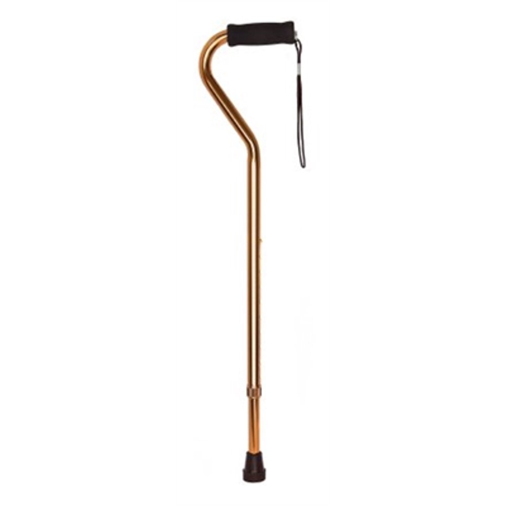 Offset Padded Handle Cane, Bronze Finish, Adjustable 30 to 39 Inch