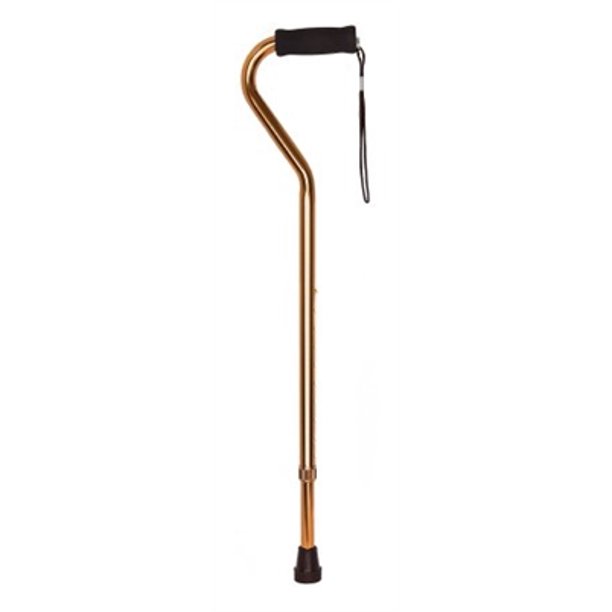 Offset Padded Handle Cane, Bronze Finish, Adjustable 30 to 39 Inch