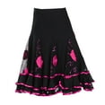 thumbnail image 1 of Falda De Baile De Salón Traje De Baile Puesta En Escena Para Mujer Rosa Roja Sunnimix falda de baile, 1 of 7