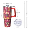 thumbnail image 3 of Vacuum Insulated Leak Proof Design 40oz Mushrooms Tumbler with Handle Flip Straw Lid Mushrooms Tumblers with Lids Straws Stainless Steel, 3 of 5