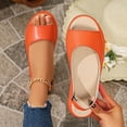 thumbnail image 4 of Women's Sandals Fashion Casual Solid Colors Spring Summer Fish Mouth Flat Heel Sandals 40(7.5), 4 of 9