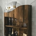 thumbnail image 4 of Furniture of America Jax Multi-Storage Wood Bar with 2-Shelf, Light Hickory, 4 of 8