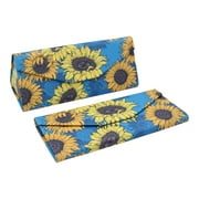 REAL SIC Plants Magnetic Folding Leather Feel Hard Glasses Case – Sunflowers