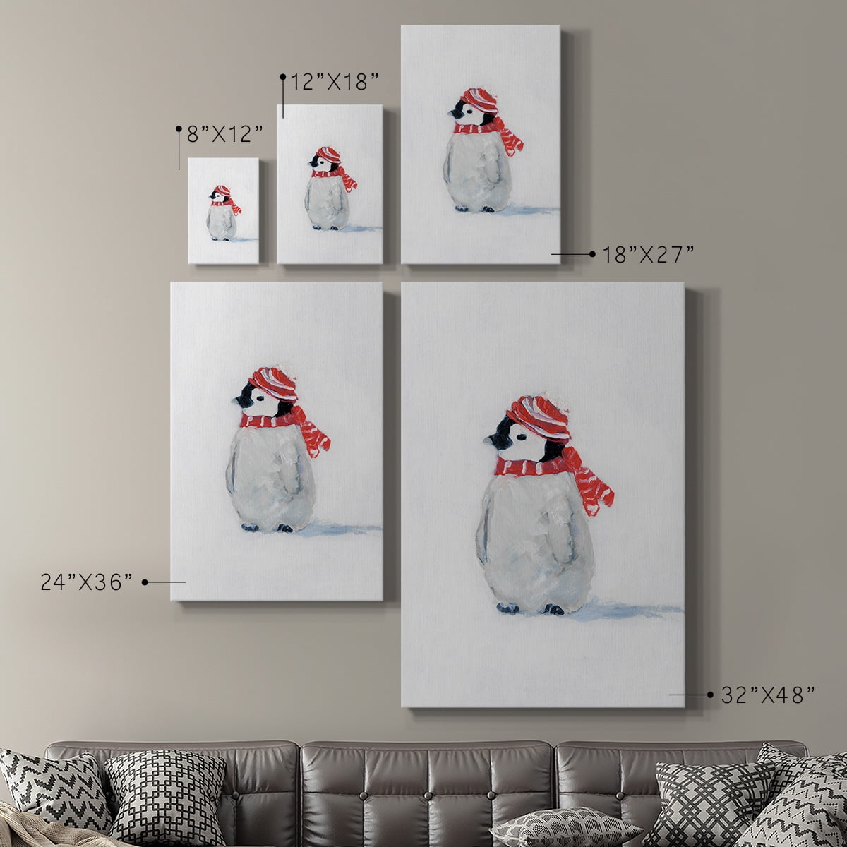 Wexford Home 18X27 Penguin Play II Premium Gallery Wrapped Canvas - Ready to Hang