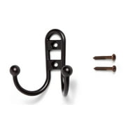 Mainstays, Double Hook Bronze Metal Hooks, for Hanging Towels and Coats, 10 lbs Capacity, 1 Pc