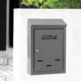 thumbnail image 2 of Buzón de correo con cerradura para montaje en pared, decoración del hogar, buzón decorativo y moderno para puerta de entrada, exterior residencial. Gris, 2 of 8