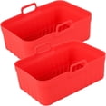 thumbnail image 1 of 2Pcs Air Fryer Silicone Pot avec Poignée Réutilisable Air Friteuse Doublure Résistant à la Chaleur Air Friteuse Panier en Silicone Rectangle Cuisson Pan Air Fryer Accessoires Doublures pour Air Friteuse Four Micro-Ondes, 1 of 9