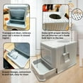 Upgrade Large Foldable Cat Litter Box with Lid Top Entry Kitty Litter