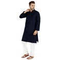 thumbnail image 3 of Atasi Indian Mens 2 Piece Kurta Pajama Set Henley NeckÂ&nbsp;Casual Long Kurta, 3 of 7