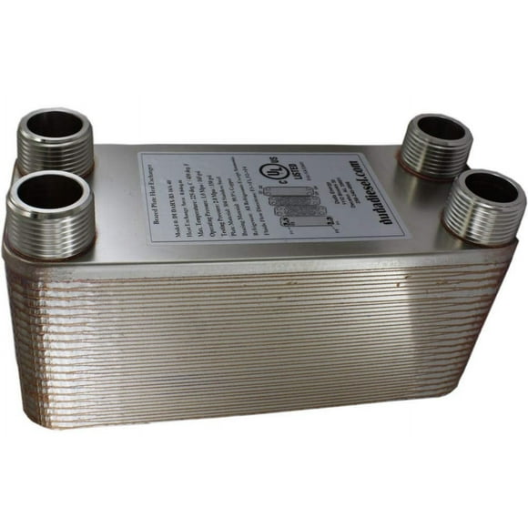 Duda Energy HX1640: M100 B3-16A 40 Plate Heat Exchanger 1" Male NPT, Degrees_Celsius, to Volts, Amps, (