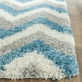 thumbnail image 3 of SAFAVIEH Willis Zigzag Stripes Kids Shag Area Rug, Ivory/Blue, 4' x 4' Square, 3 of 5
