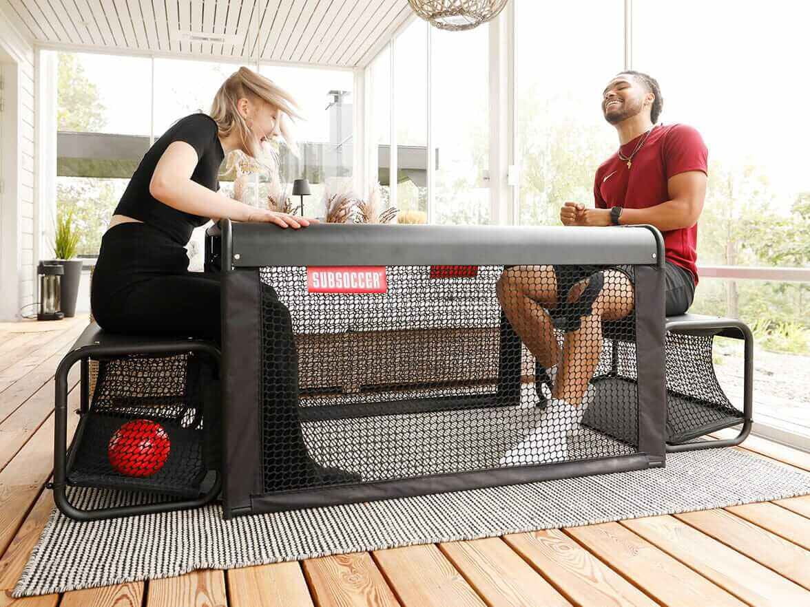 Subsoccer S3 Portable Bench Soccer Game – Indoor & Outdoor Table Soccer Set with Benches and Ball, Easy Assembly, Pack-and-Go Design