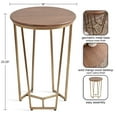 thumbnail image 2 of Kate and Laurel Solvay Round Metal and Wood Side Table, 16 x 16 x 24, Walnut and Antique Brass, Mid-Century Modern Bedroom Nightstand Table with Solid Mango Wood Tabletop and Iron Base, 2 of 7