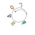 thumbnail image 2 of Delight Jewelry Acrylic 3/4" Teal Cheer Megaphone Multi-Colored Crystal Love Charm Bracelet, 2 of 5