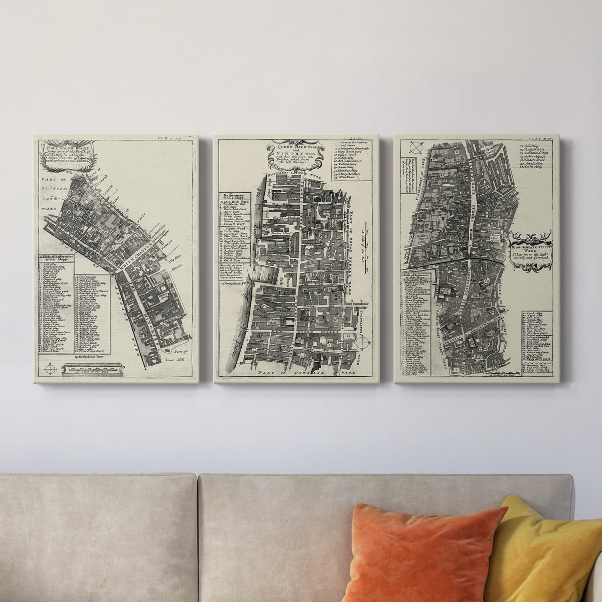 Quays of London III Premium Gallery Wrapped Canvas - Ready to Hang - 32 x 48 Each