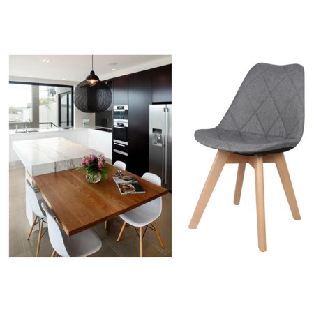 Set Of 2 Fabric Kitchen Dining Chairs High Back Modern Bar Stool W Beech Wood Legs Footrest And Beech Wood Legs Gray Walmart Canada