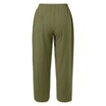 thumbnail image 5 of Rhuody Pants For Women Straight Leg Empire Waist Trousers Flowy Solid Color Lightweight Sport Length Pants With Pockets Adorable Everyday Outfit Green M, 5 of 5