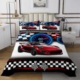 thumbnail image 1 of Erosebridal Racing Car Coverlet Set King,Geometric Buffalo Bedding Set,Extreme Sports Decor,Ultra Soft,3-Piece, 1 of 5