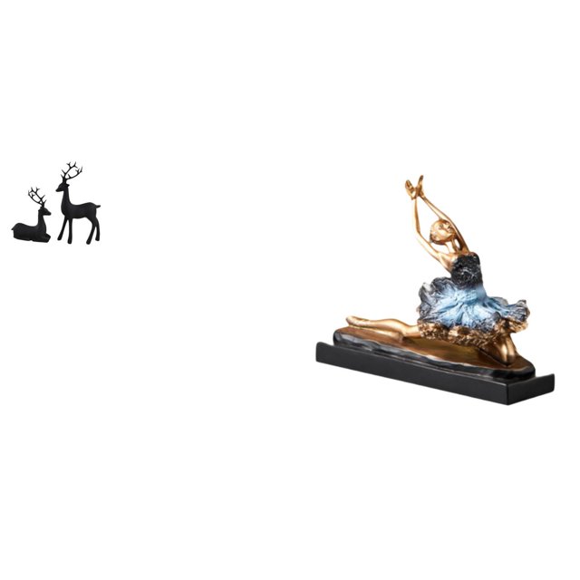 Escultura De Reno Y Ciervo Negro, Adorno De Bailarina De Ballet, Estatua De Bailarina, Regalo, Decoración De Mesa Para Sala De Estar, Estudio, Balcón, Escritorio, Chimenea, Restaurante.