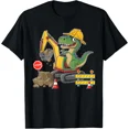 thumbnail image 1 of Dinosaur Construction Worker Excavator Truck Child T-Shirt, 1 of 4