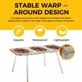 thumbnail image 4 of Christmas Table Cloths for 8 Foot Rectangle Tables, Xmas Botanical Birds Snowflake Plaid Patio Waterproof Elastic Fitted Tablecloths, Washable Rectangular Table Cover for Camping, 4 of 8