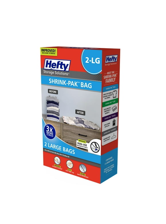 Hefty Vacuum Storage Bags in Closet Organizers