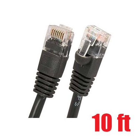 10ft Booted Cat6 Patch Cable - iMBAPrice 10ft Cat-6 Network Ethernet Patch Cable - Black (Cat6) (10 Feet, Black)