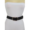 thumbnail image 4 of Women Black Faux Leather Belt Gold Buckle Plus Size L XL, 4 of 10