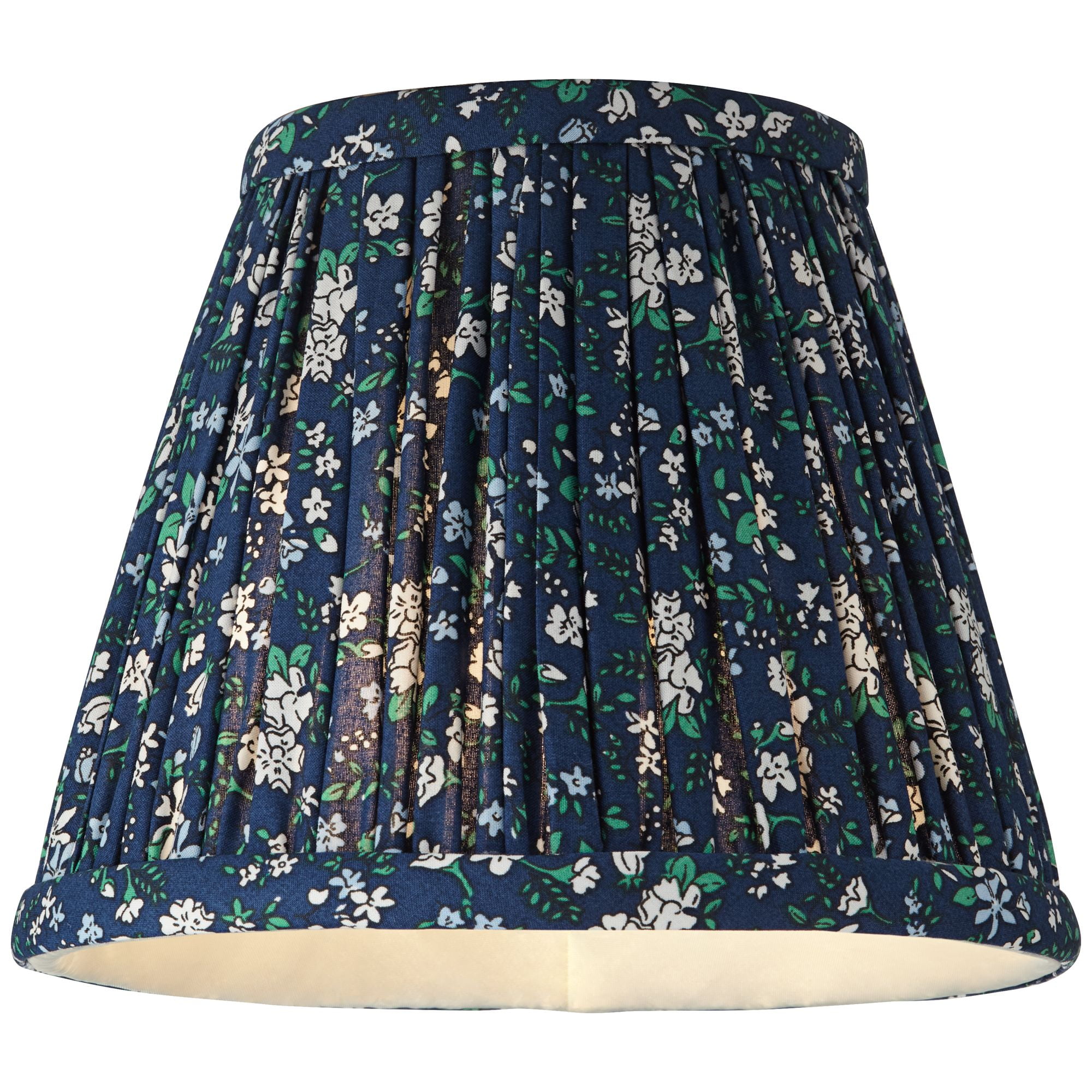 Springcrest 3 1/2" Top x 6" Bottom x 5" High x 5" Slant Print Lamp Shade Replacement Set of 4 Navy Blue Floral Clip On Candelabra