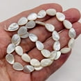 thumbnail image 2 of Perfect Natural Mother of Pearl Shell Bead Strand | 34 Beads | 12x8mm | 16" |, 2 of 12