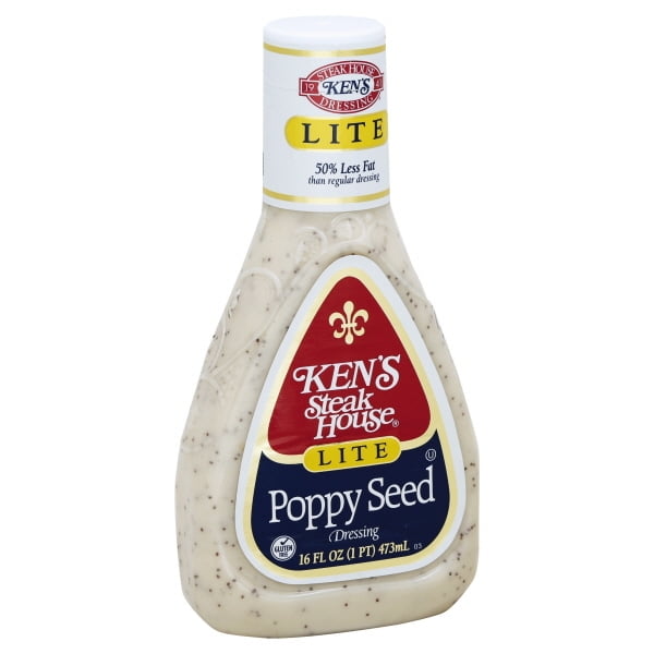 Ken's Steak House Lite Poppy Seed Dressing 16 fl. oz. Plastic Bottle