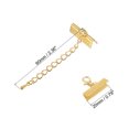 thumbnail image 2 of Unique Bargains 20Sets Ribbon Crimp Clamp Ends with Lobster Claw Clasps & Chain 20mm Gold Tone, 2 of 7