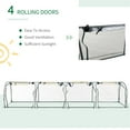 thumbnail image 4 of 13' x 3' x 2.5' Mini Greenhouse, Portable Tunnel Green House with Roll-Up Zippered Doors, UV Waterproof Cover, Thicker PVC Transparent Cover, Heavy Duty Frame, Clear, 4 of 8