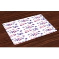thumbnail image 1 of Ambesonne Watercolor Place Mats Set of 4, Wedding Flowers, Standard Size, Lilac Lavender Pink, 1 of 4