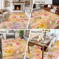 thumbnail image 5 of 5'x8' Area Rugs, Spring Floral Indoor Outdoor Area Rug for Living Room Bedroom, Watercolor Elegant Summer Flowers Botanical Washable Bathroom Rugs Kitchen Floor Carpet Mats Home Decor Aesthetic, 5 of 8