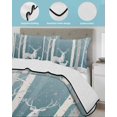 thumbnail image 4 of Christmas Twin XL Size Down Alternative Comforter, Lightweight Comforter Quilt Bedding Set with Pillow Shams Winter Elk Blue Forest White Trees Snowflakes Bed Comforter Duvet Insert 68"x98", 4 of 7