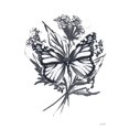 thumbnail image 2 of House Fenway 15x18 Black Ornate Wood Framed with Double Matting Museum Art Print Titled - Black And White Butterfly, 2 of 4