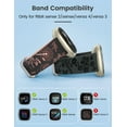thumbnail image 3 of Wearlizer 2 Packs Compatible with Fitbit Versa 4 Bands/Versa 3 Bands/Sense 2 Bands/Sense Bands for Women, Pretty Two-tone Floral Engraved Silicone Straps, Cute Flower Pattern Sport Wristband Bracelets, 3 of 6