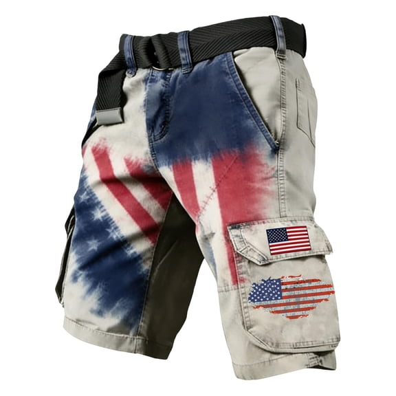 ibiyuan Cargo Shorts for Men Multi Pockets 250th Anniversary 4th July 1776-2026 Shorts Casual Men's Shorts