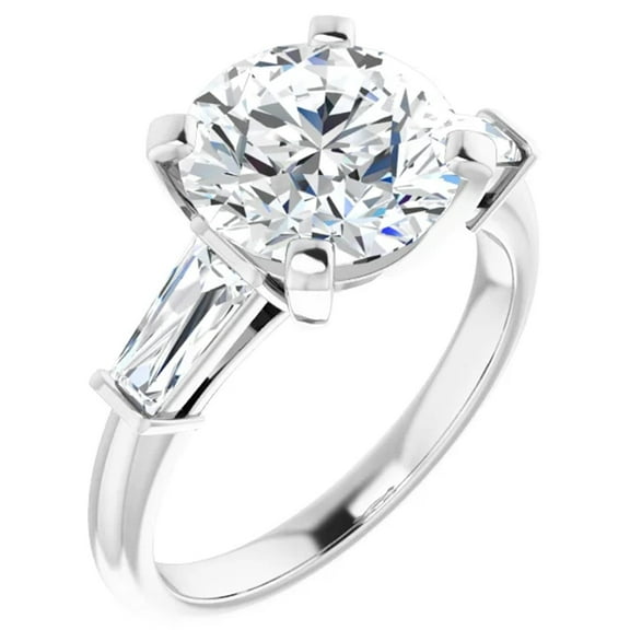 Caterina Three Stone Lab Diamond Engagement Ring Round 3.50 Carats