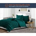 thumbnail image 2 of Super King Plus Comforter Multi Ruffle Teal 300 GSM Plush Siliconized Microfiber Fill Duvet Insert With 1000 Thread Count Egyptian Cotton Shell Fluffy with Piping & Pillowcases, 2 of 8
